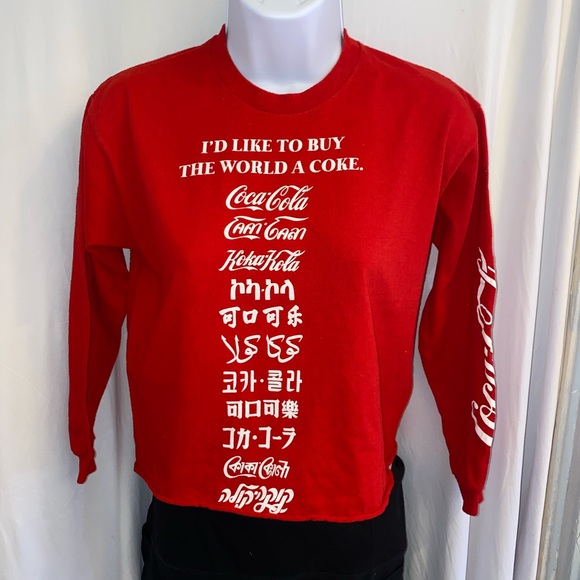 Coca-Cola Long Sleeve Crop Top Size XS - Picture 1 of 8